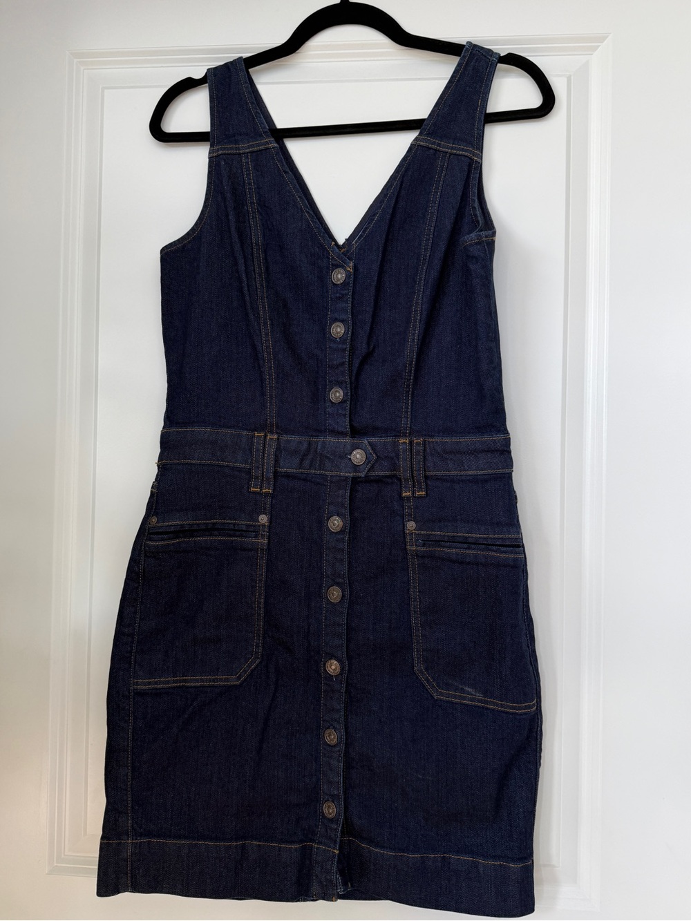 7 For All Mankind Button-Front Denim Dress - Size M